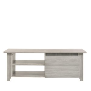 Coffee Table With Open Drawer In White Oak