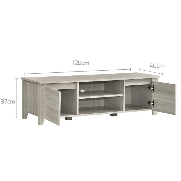 Dumbarton TV Stand Entertainment Unit In White Oak – 120x40x37 cm