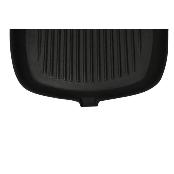 Grill Pan with Wooden Handle Cast Iron 20×20 cm