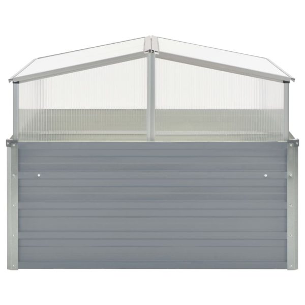 Greenhouse 100x100x85 cm Galvanised Steel – Grey