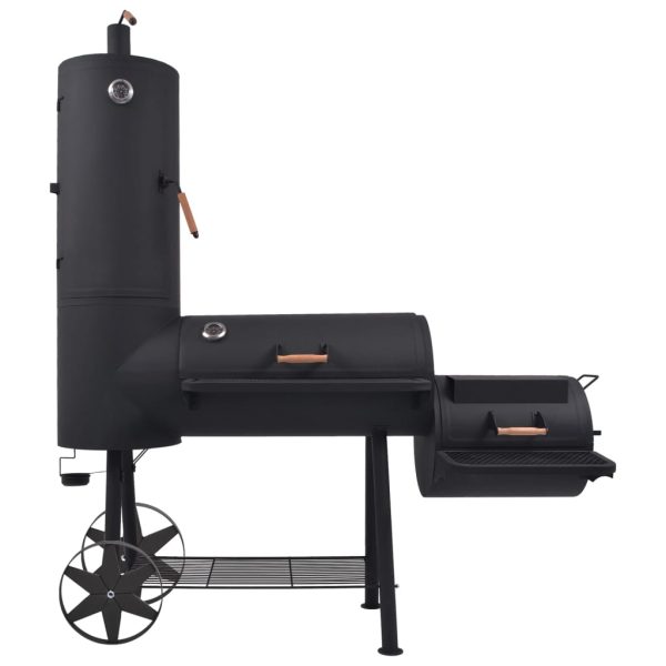 BBQ Charcoal Smoker with Bottom Shelf Black Heavy – XXL