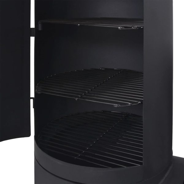 BBQ Charcoal Smoker with Bottom Shelf Black Heavy – XXL