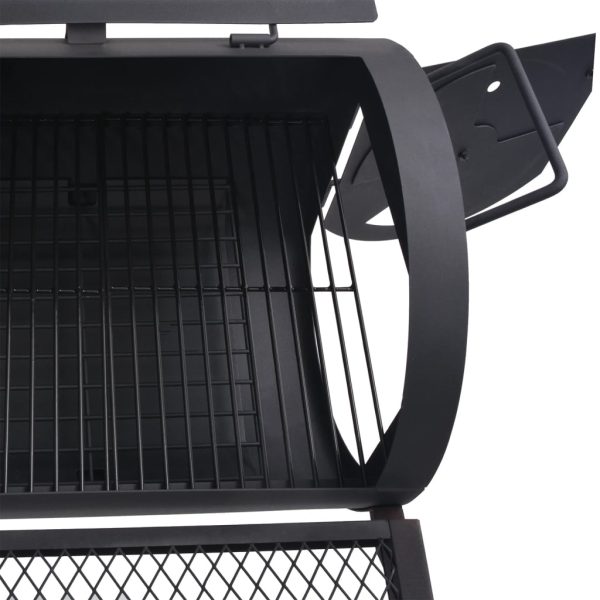 BBQ Charcoal Smoker with Bottom Shelf Black Heavy – XXL