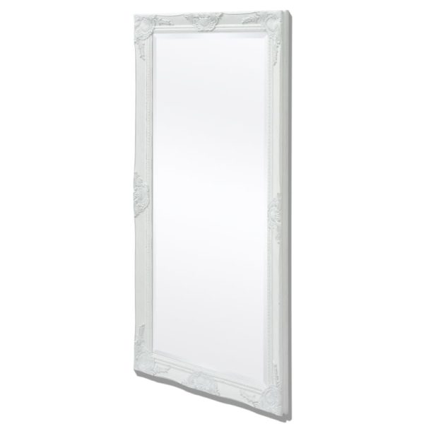 Wall Mirror Baroque Style 120×60 cm – White