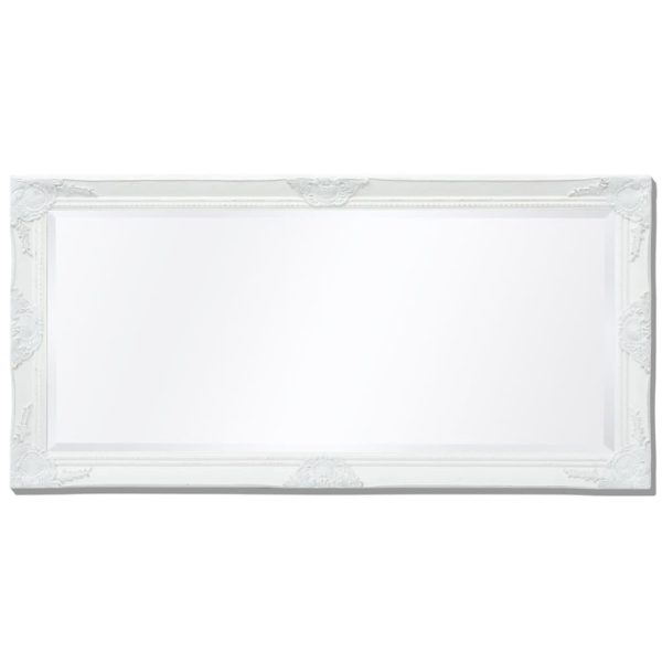 Wall Mirror Baroque Style 120×60 cm – White