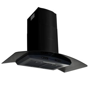 Wall Mounted Range Hood Stainless Steel 756 m/h Black