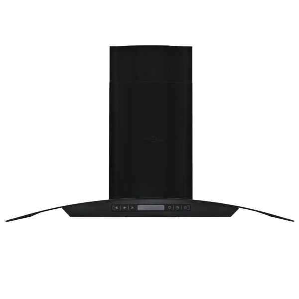 Wall Mounted Range Hood Stainless Steel 756 m/h Black – 90x45x(46-73) cm