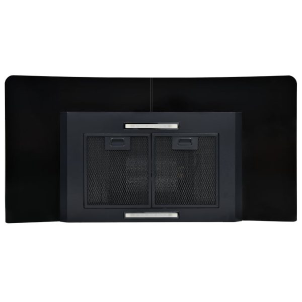 Wall Mounted Range Hood Stainless Steel 756 m/h Black – 90x45x(46-73) cm