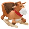 Rocking Animal with Backrest Plush 60x32x50 cm Brown – Horse