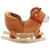 Rocking Animal with Backrest Plush 60x32x50 cm Brown – Horse