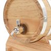 Wine Barrel with Tap Solid Pinewood – 6 L