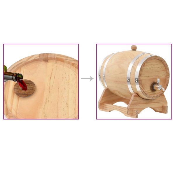 Wine Barrel with Tap Solid Pinewood – 6 L