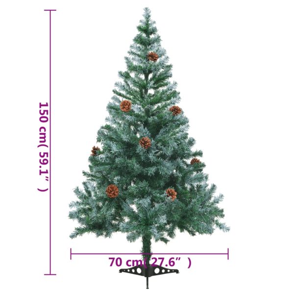 Frosted Christmas Tree with Pinecones – 150×70 cm