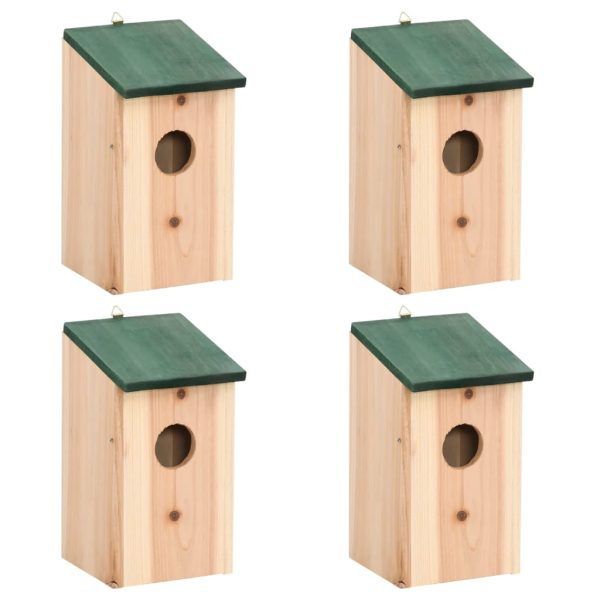 Bird House Nesting Box Wood 4 pcs