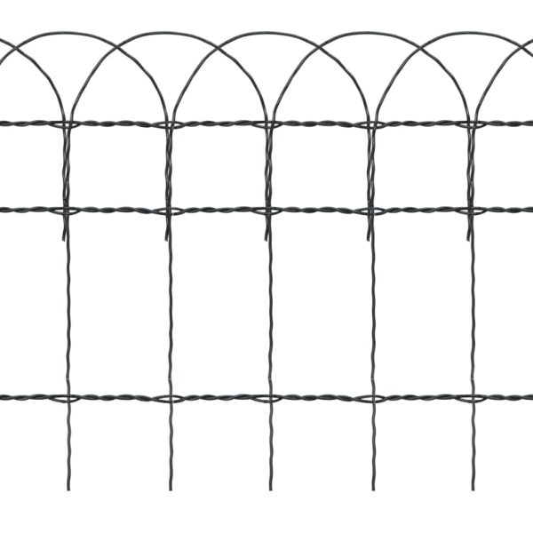 Garden Border Fence Powder-coated Iron – 10×0.4 m