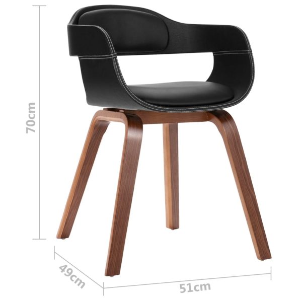 Dining Chair with Bentwood and Faux Leather – 1