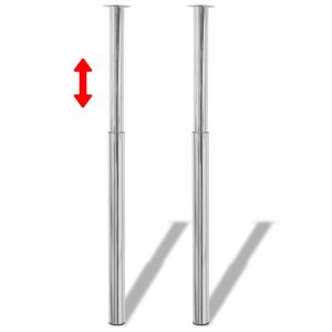 Telescopic Table Legs Chrome 710 mm-1100 mm