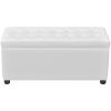 Storage Ottoman Artificial Leather – White