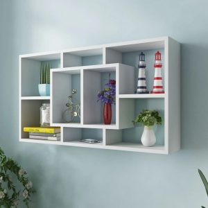 Floating Wall Display Shelf 8 Compartments