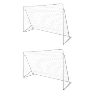 Soccer Goal Post Net Set Steel 240 x 90 x 150 cm High-quality