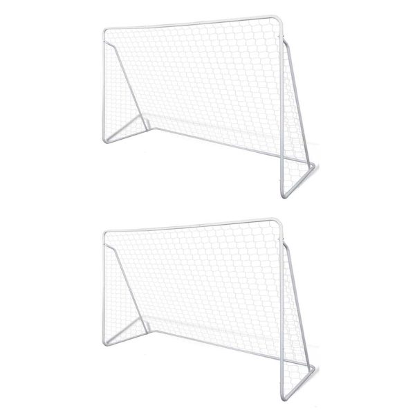 Soccer Goal Post Net Set Steel 240 x 90 x 150 cm High-quality – 2