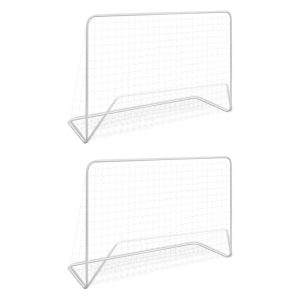 Football Goal with Net 182x61x122 cm Steel White