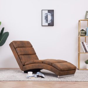 Chaise Longue Faux Suede Leather