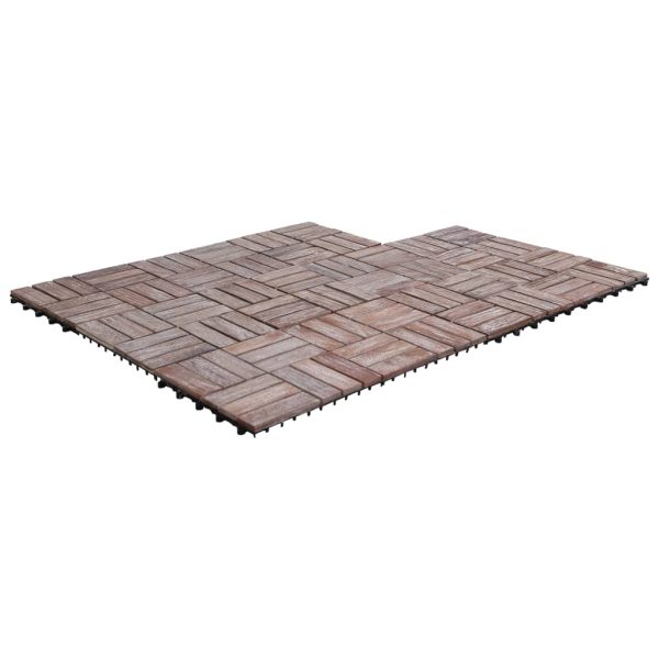 Decking Tiles 11 pcs 30×30 cm Solid Reclaimed Wood