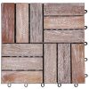 Decking Tiles 11 pcs 30×30 cm Solid Reclaimed Wood