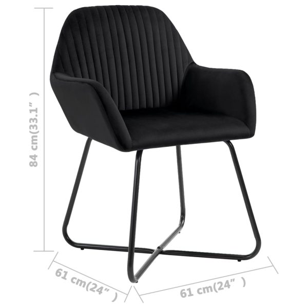 Dining Chairs Black Velvet – 4