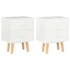 Eureka Bedside Cabinets 2 pcs 40x30x50 cm Solid Pinewood – White