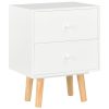 Eureka Bedside Cabinets 2 pcs 40x30x50 cm Solid Pinewood – White