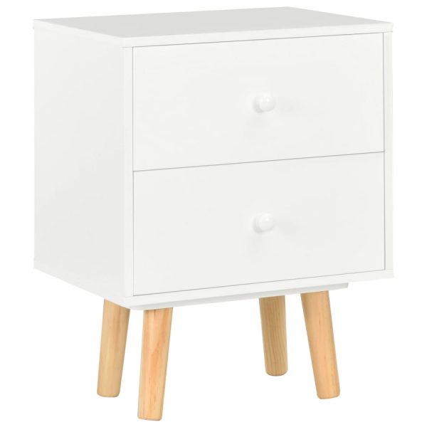 Eureka Bedside Cabinets 2 pcs 40x30x50 cm Solid Pinewood – White