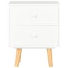 Eureka Bedside Cabinets 2 pcs 40x30x50 cm Solid Pinewood – White