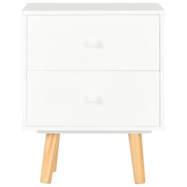 Eureka Bedside Cabinets 2 pcs 40x30x50 cm Solid Pinewood – White