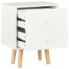 Eureka Bedside Cabinets 2 pcs 40x30x50 cm Solid Pinewood – White