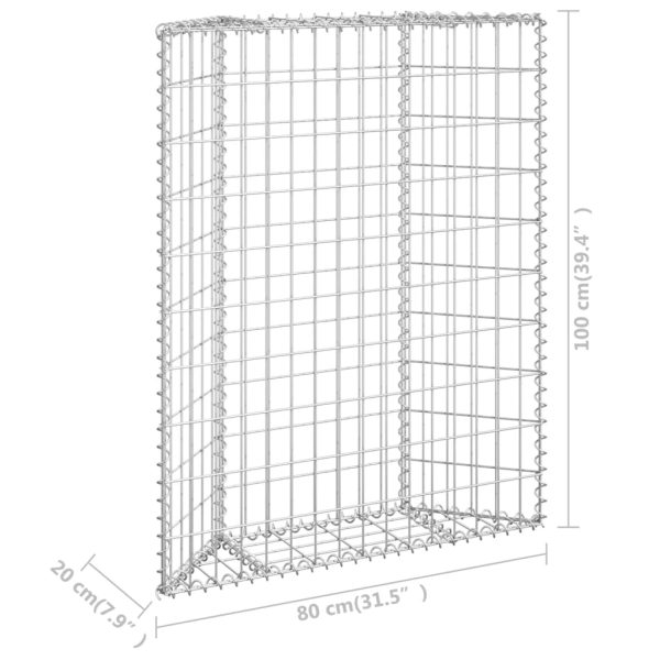 Trapezium Gabion Raised Bed Galvanised Steel – 80x20x100 cm