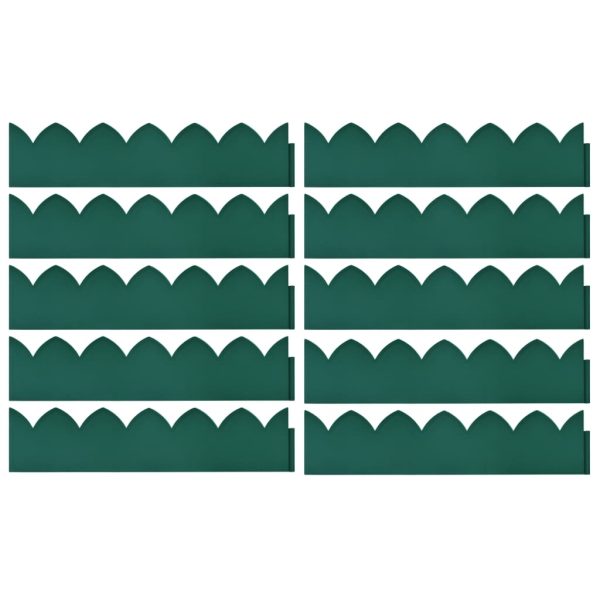 Lawn Edgings 10 pcs Green 65×15 cm PP