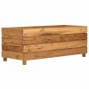 Raised Bed Recycled Teak and Steel – 100x40x38 cm