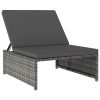 Sun Loungers 2 pcs with Table Poly Rattan – Grey