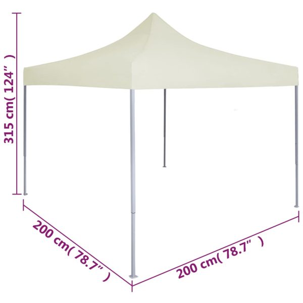 Professional Folding Party Tent 2×2 m Steel – Cream