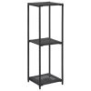 Storage Shelf Black Poly Rattan – 30x30x90 cm