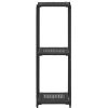 Storage Shelf Black Poly Rattan – 30x30x90 cm