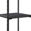 Storage Shelf Black Poly Rattan – 30x30x90 cm