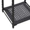 Storage Shelf Black Poly Rattan – 30x30x90 cm