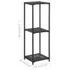 Storage Shelf Black Poly Rattan – 30x30x90 cm