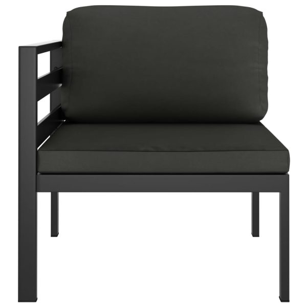 Sofa 1 pc with Cushions Aluminium Anthracite – Sectional Corner Sofa