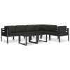 Sofa 1 pc with Cushions Aluminium Anthracite – Sectional Corner Sofa