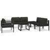 Sofa 1 pc with Cushions Aluminium Anthracite – Sectional Corner Sofa