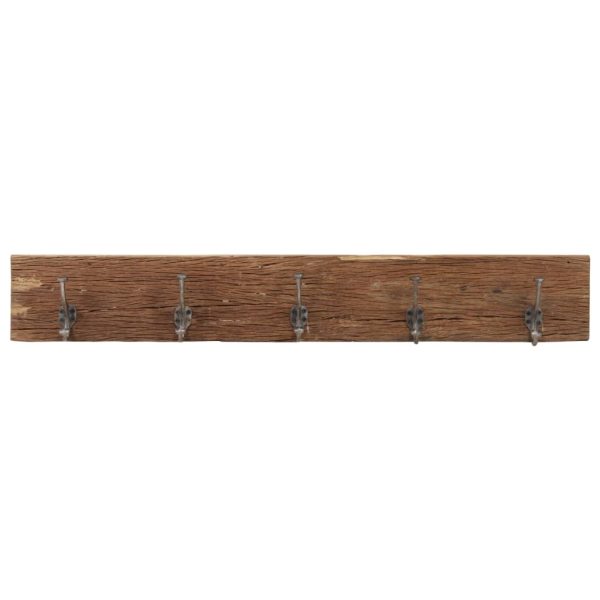 Hall Hanger with 5 Hooks 100×2.5×15 cm Solid Reclaimed Wood